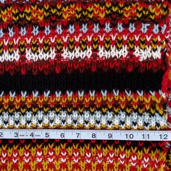 Treasure & Bond multi scarf boho style with long fringes 12”x72” minus fringes - Picture 6 of 10